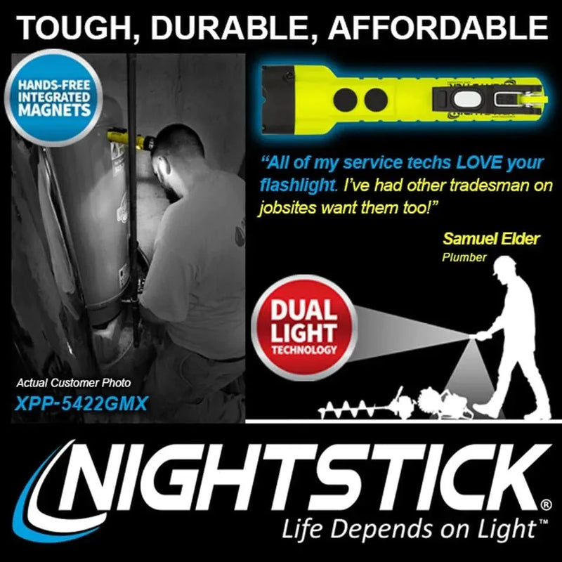 Linterna Intrínsecamente Segura UL-913 Con Luz Dual e Imánes - Nightstick XPP-5422GMX - DIBAMEX