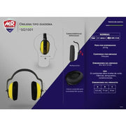 Orejera Auditiva Tipo Diadema NRR = 23 dB, MR Seguridad SQ1001 - DIBAMEX