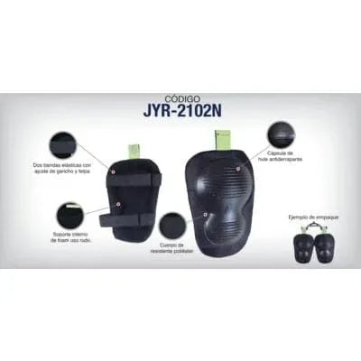 Rodillera Antiderrapante Doble Concha Acojinada - JYRSA JYR-2102N - DIBAMEX