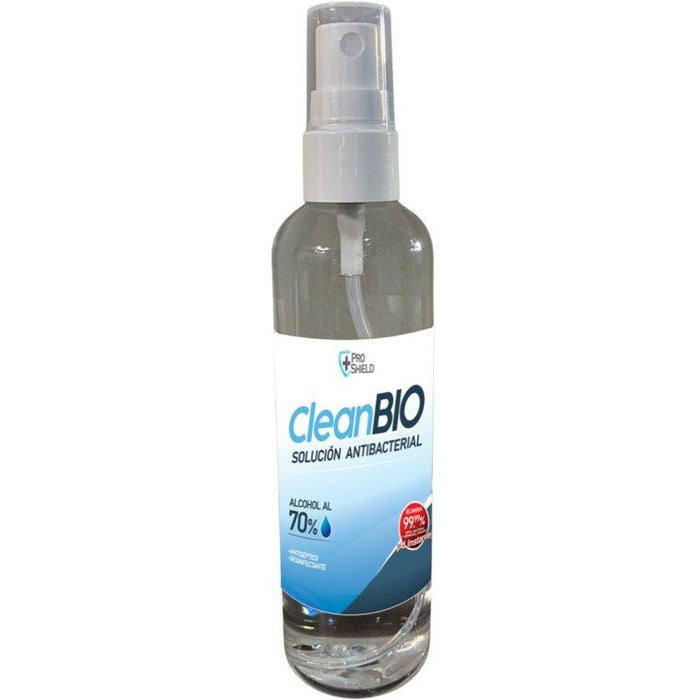 Solución Antibacterial CleanBIO, 125ml con atomizador - Alcohol al 70% - DIBAMEX
